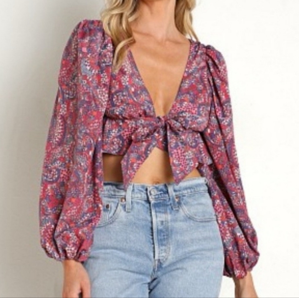NWT For Love And Lemons Tonya Crop Top